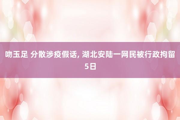 吻玉足 分散涉疫假话， 湖北安陆一网民被行政拘留5日
