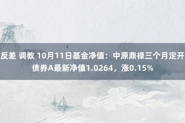 反差 调教 10月11日基金净值：中原鼎禄三个月定开债券A最新净值1.0264，涨0.15%