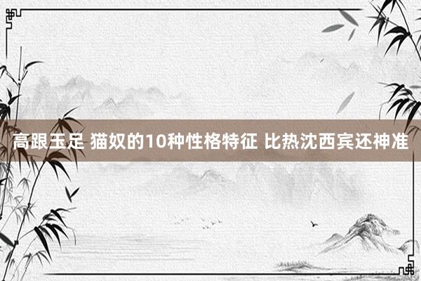 高跟玉足 猫奴的10种性格特征 比热沈西宾还神准