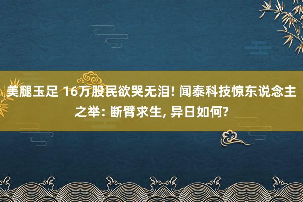 美腿玉足 16万股民欲哭无泪! 闻泰科技惊东说念主之举: 断臂求生， 异日如何?