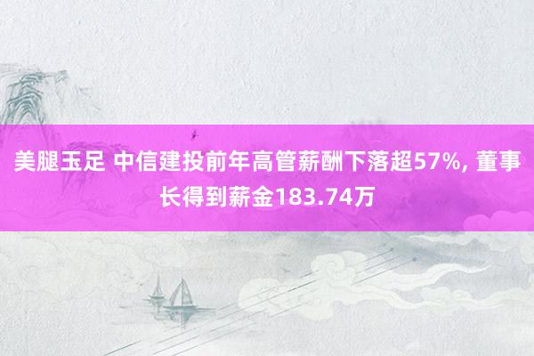 美腿玉足 中信建投前年高管薪酬下落超57%， 董事长得到薪金183.74万