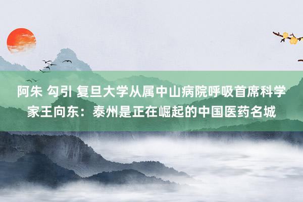 阿朱 勾引 复旦大学从属中山病院呼吸首席科学家王向东：泰州是正在崛起的中国医药名城