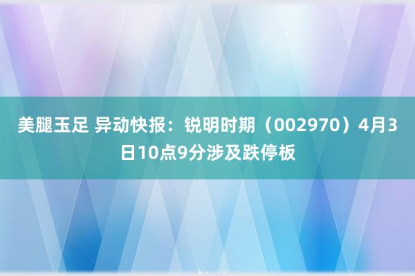 美腿玉足 异动快报：锐明时期（002970）4月3日10点9分涉及跌停板