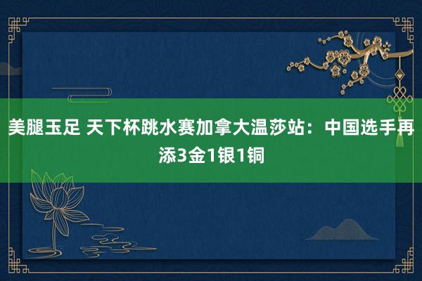 美腿玉足 天下杯跳水赛加拿大温莎站：中国选手再添3金1银1铜
