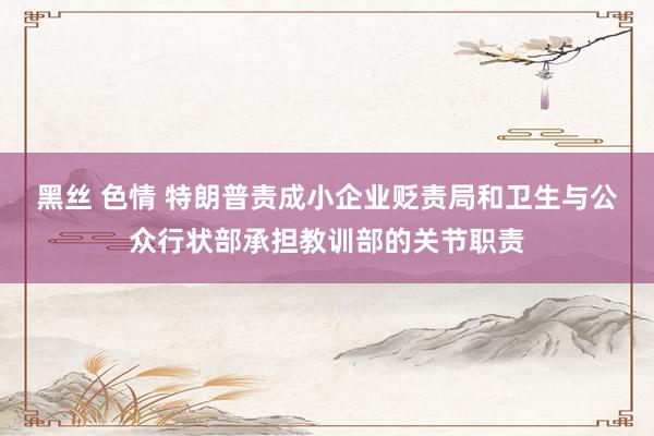 黑丝 色情 特朗普责成小企业贬责局和卫生与公众行状部承担教训部的关节职责